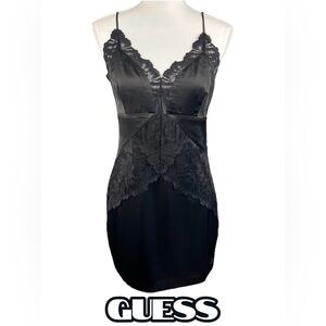 Guess | Black Lace and Satin Slip Dress | NWT!